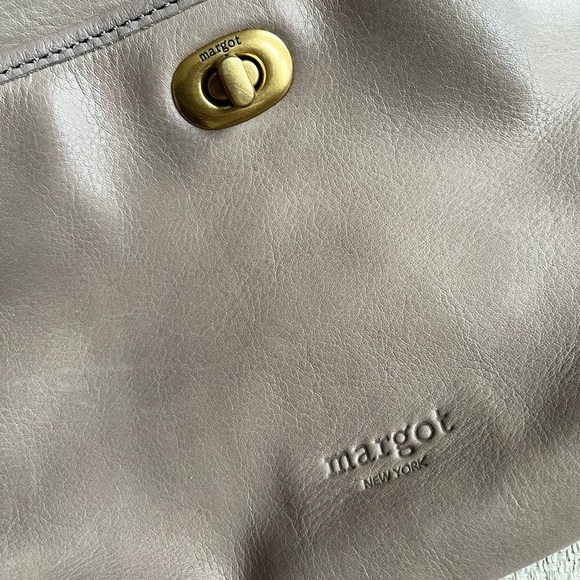 Margot Bag Back Pack Purse Leather Gray Beige - Picture 3 of 11